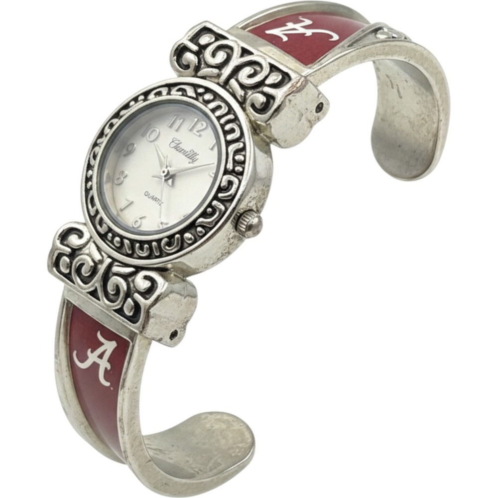 Vintage Chantilly Alabama Crimson Tide Cuff Watch OS Stainless Red Gameday